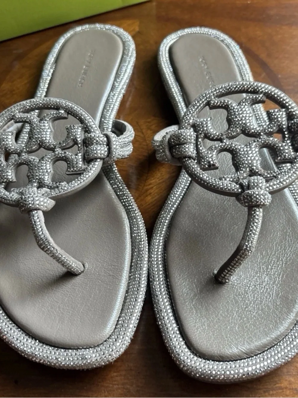 New Tory Burch Sandals Women's Size 9mColor Dark Clay Miller Knotted Pave